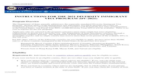 INSTRUCTIONS FOR THE 2021 DIVERSITY IMMIGRANT VISA PROGRA.